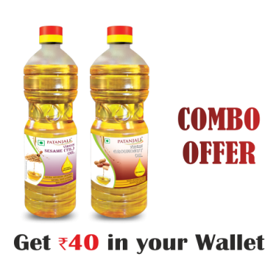 Healthy Cooking Oil Combo- Sesame Oil 1ltr+ Groundnut Oil 1ltr - Rs 40 Off