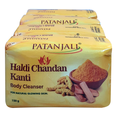 Patanjali Haldi Chandan Kanti Body Cleanser  150 G x 4 N