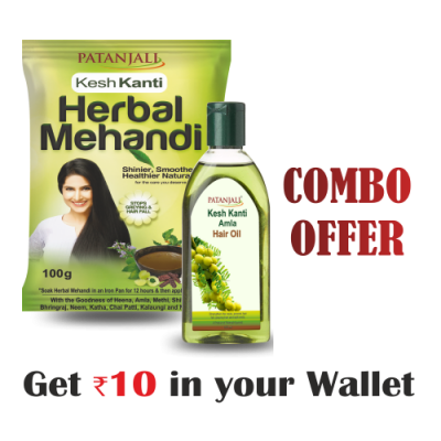Combo- Hebal Mehandi 100 g + Amla Hair Oil 200 ml  - Rs 10 Off